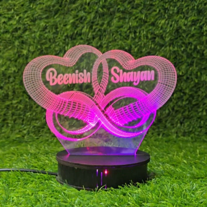 Simple Round Customised 3D illusion Lamp