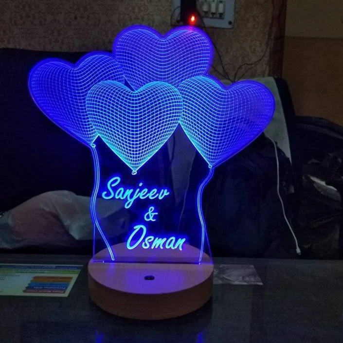 Personalized 3D Illusion Heart Shaped LED LAMP