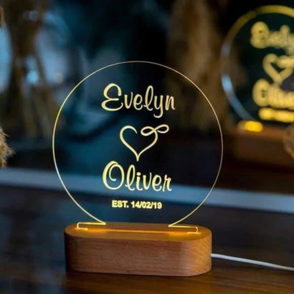 Simple Round Customised 3D illusion Lamp