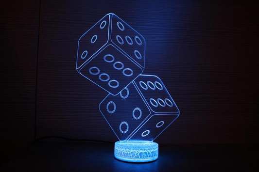 Dices Gifts Gambling 3D Night Lamp Home Decor