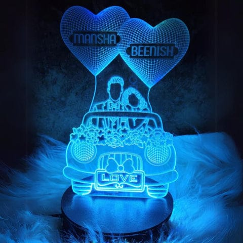 Couple In Car Customised Illusion Lamp