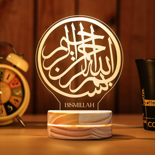 BISMILLAH ROUND SHAPE ACRYLIC LAMP