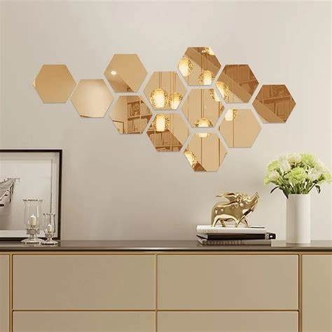 Acrylic Mirror Hexagon Wall Art