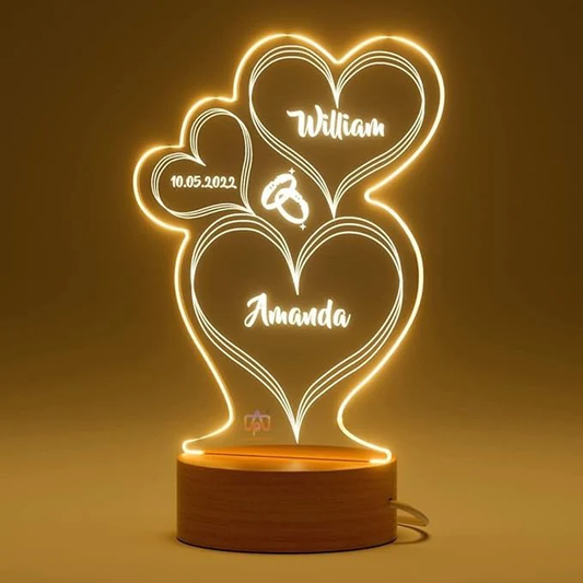 3D 2 Ring Customised Illusion Lamp