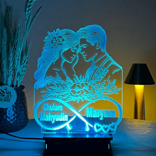 Wedding Couple Customised 3d illusion lamp