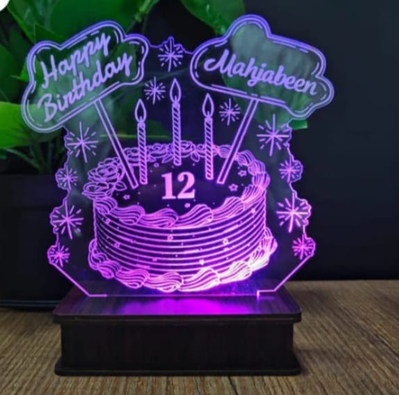 Happy birthday acrylic lamp