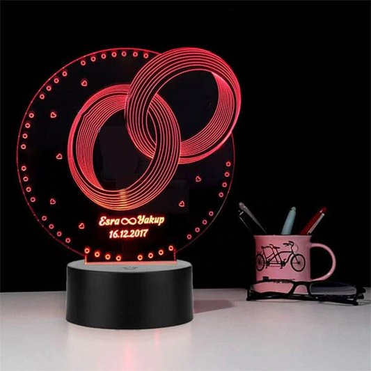 3D Ring Round Customised Illusion Lamp