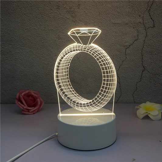 Diamond Ring 3D Illusion Lamp