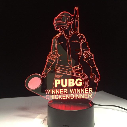 PUBG Mobile 3D Illusion Lamp Winner Winner Chicken Dinne
