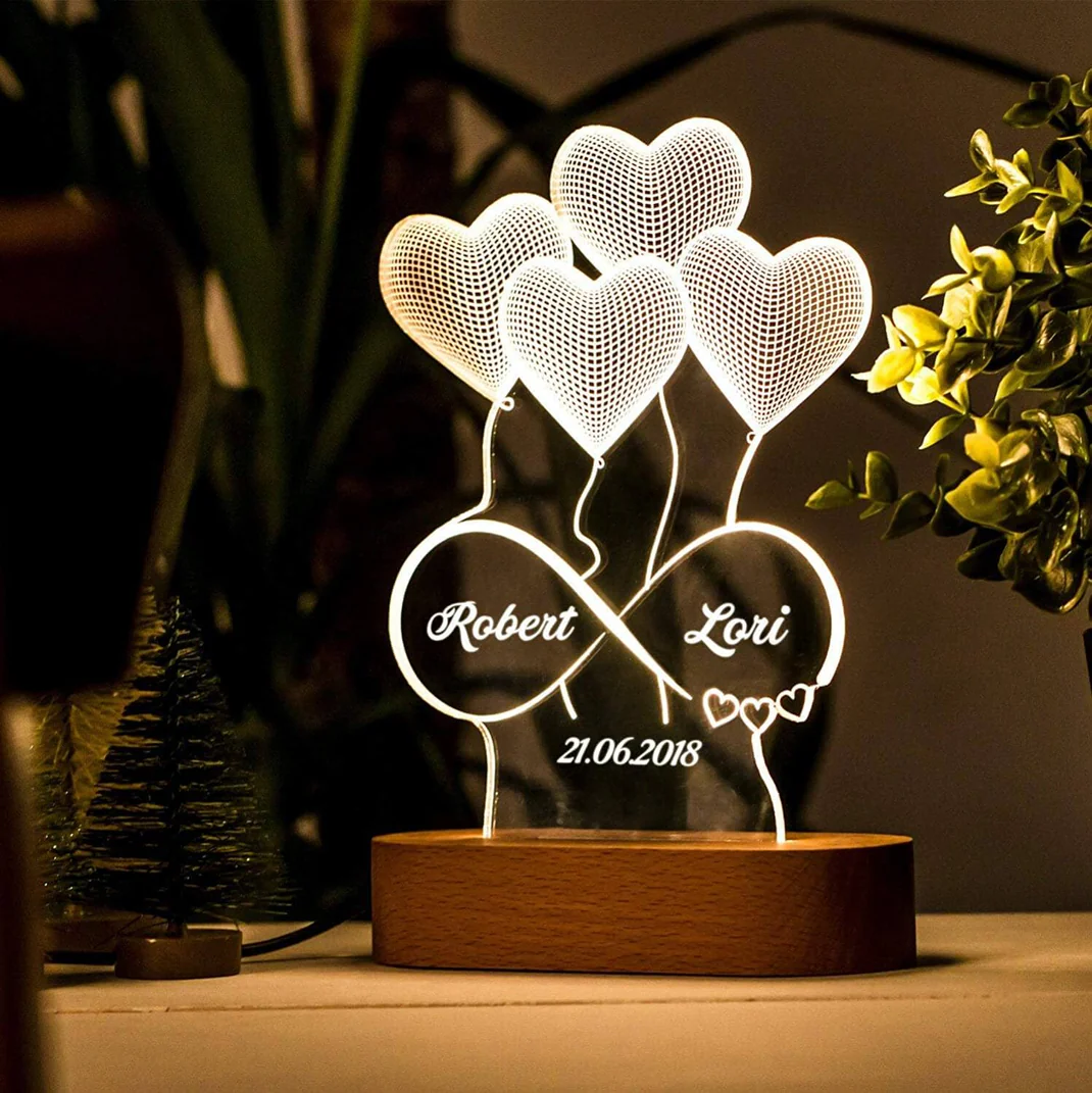 4 Hearts Customised Lamp