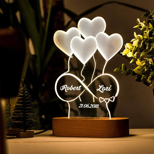 4 Hearts Customised Lamp