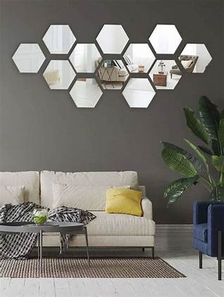 Acrylic Mirror Hexagon Wall Art