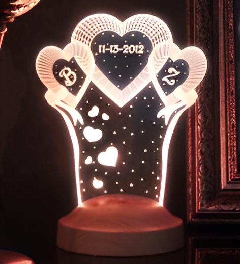 Personalized 3D Anniversary LED Lamp
