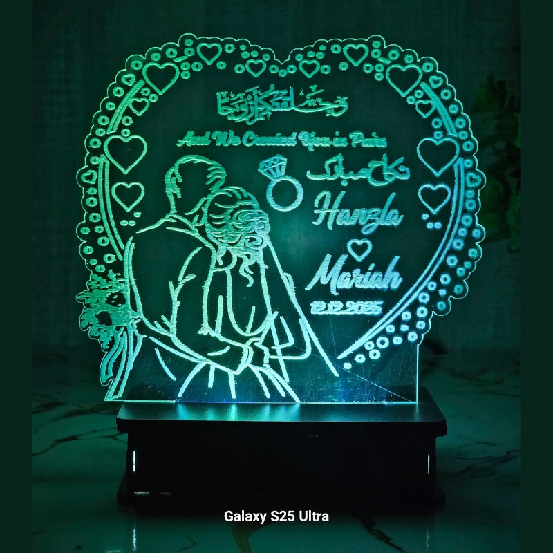 Nikkah Mubarik 3d Lamp