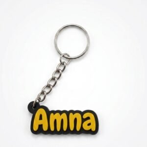 Yellow & Black Name Keychain
